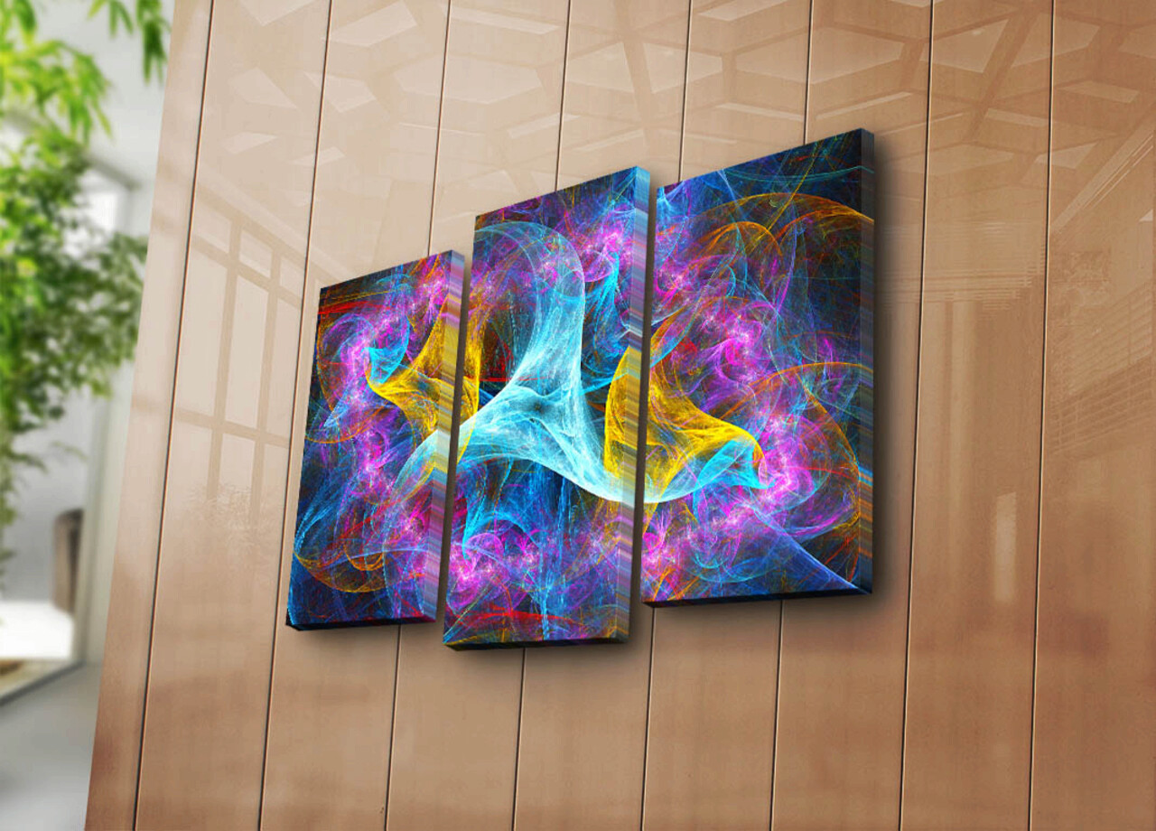 Tablou decorativ, 3PATK-84, 20 x 39 cm, 2 piese, Multicolor - imagine 5